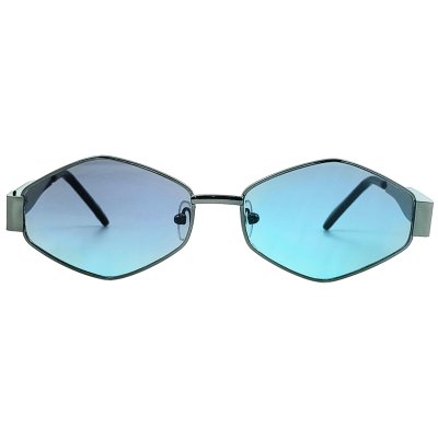 Hexagonal Full Rim Blue Gradient Sunglasses for Men & Women