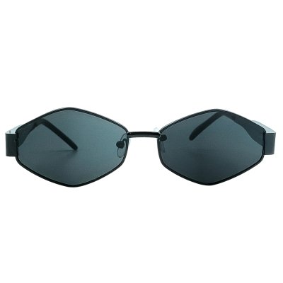 S-dazzler Hexagonal Black Full Rim Metal Sunglasses