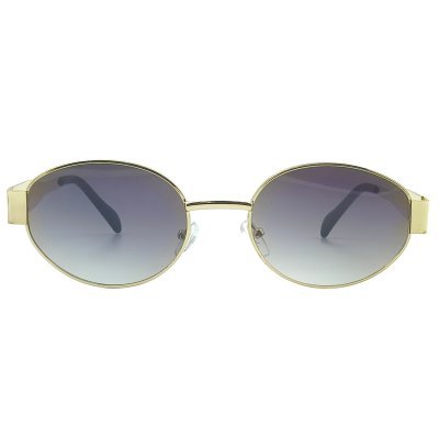 Classic Oval  Gradient Sunglasses with Silver  Metal Frame